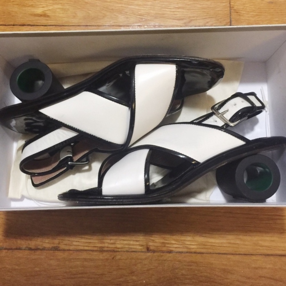 MARNI white leather sandals